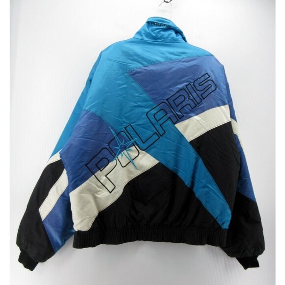 VINTAGE Polaris Jacket XL Indy Snowmobile Racing Bomber Coat Thermoloft - Picture 7 of 13